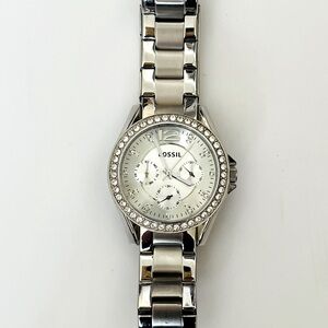 Fossil Silver Crystal Dial Watch